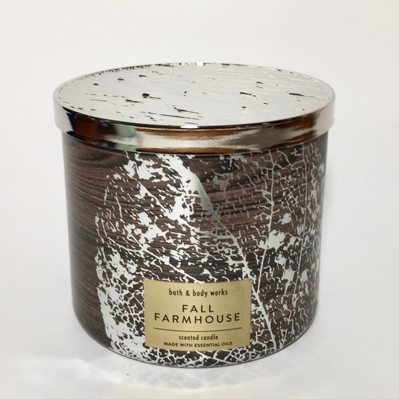 Bath & Body Works Accents Fall Farmhouse 3wick Candle Poshmark